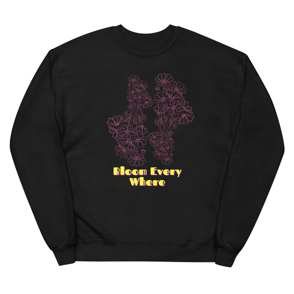 Bloom Everywhere with Pink Flower- Unisex Fleece SweatShirt