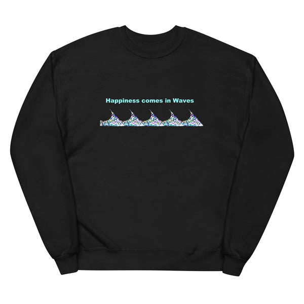 Happiness - Waves- Qoute - Unisex Fleece SweatShirt