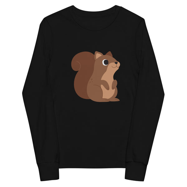 Friendly Cartoon Squirrel - Youth Long Sleeve Tee