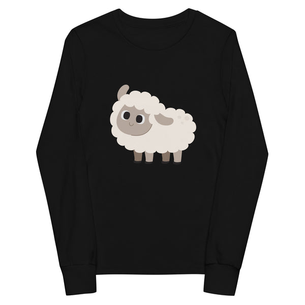 Friendly Cartoon Sheep - Youth Long Sleeve Tee