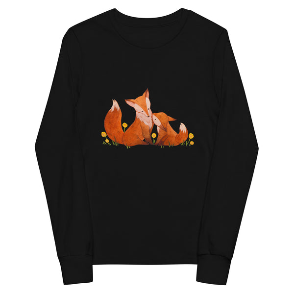 Watercolor Baby Fox - Youth Long Sleeve Tee