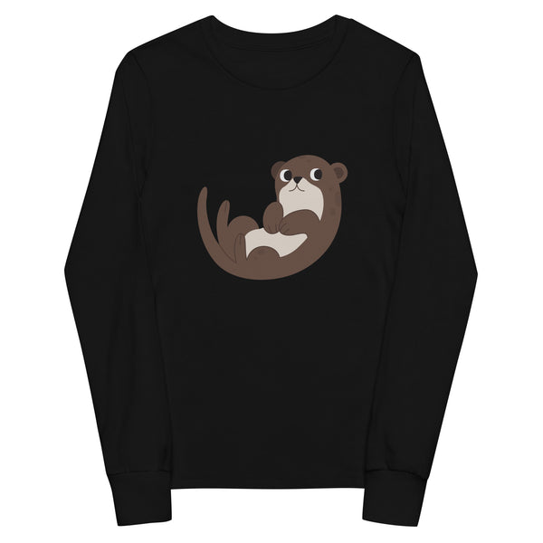 Friendly Cartoon Otter - Youth Long Sleeve Tee