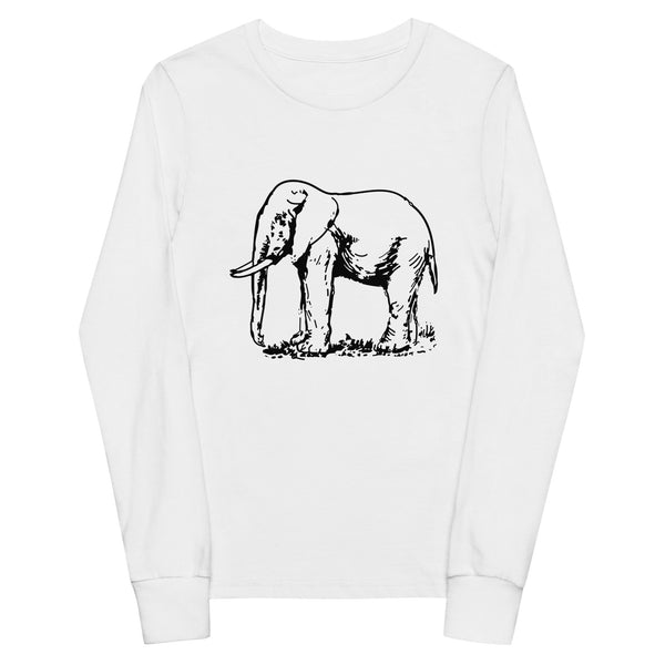 Black-White Elephant - Youth Long Sleeve Tee